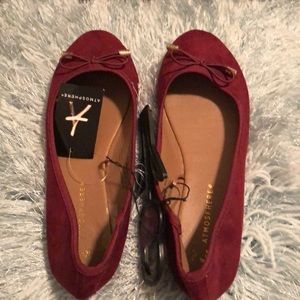 Burgundy flats